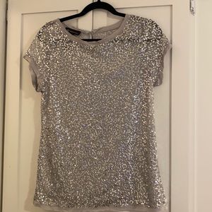 Silver sequins top